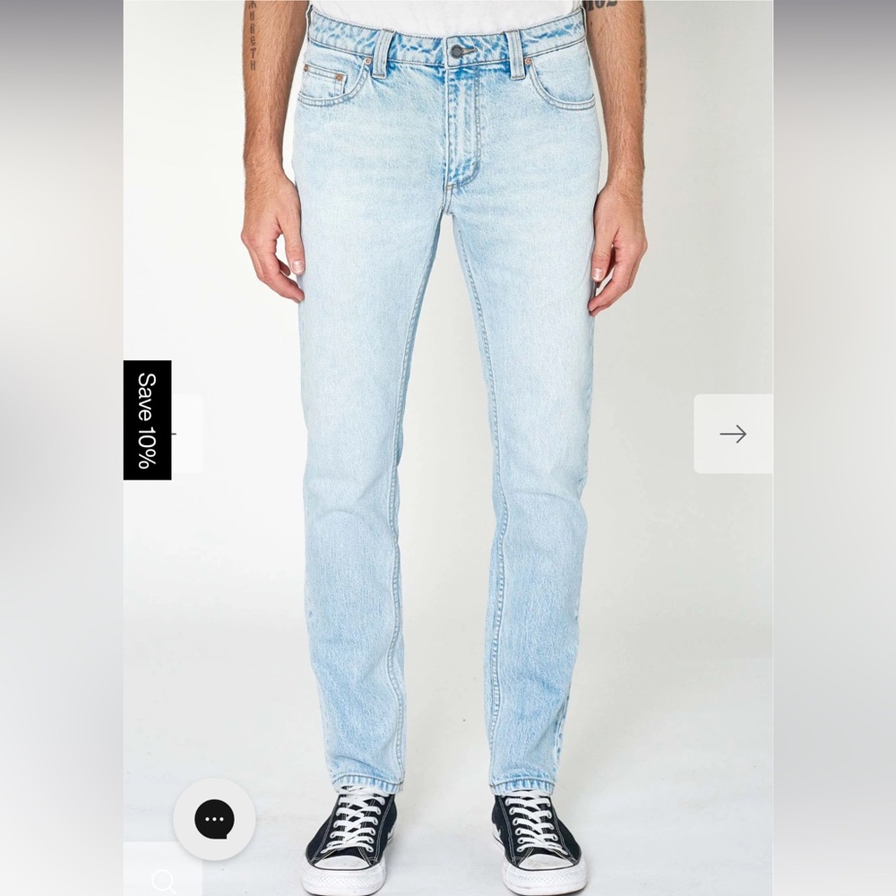 ROLLAS Men’s Tim Slims Jeans in Bonzer Blue Size 34x32